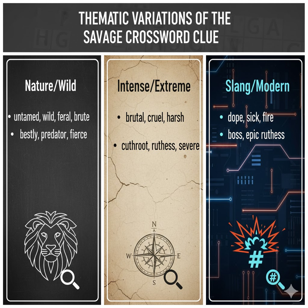 savage crossword clue