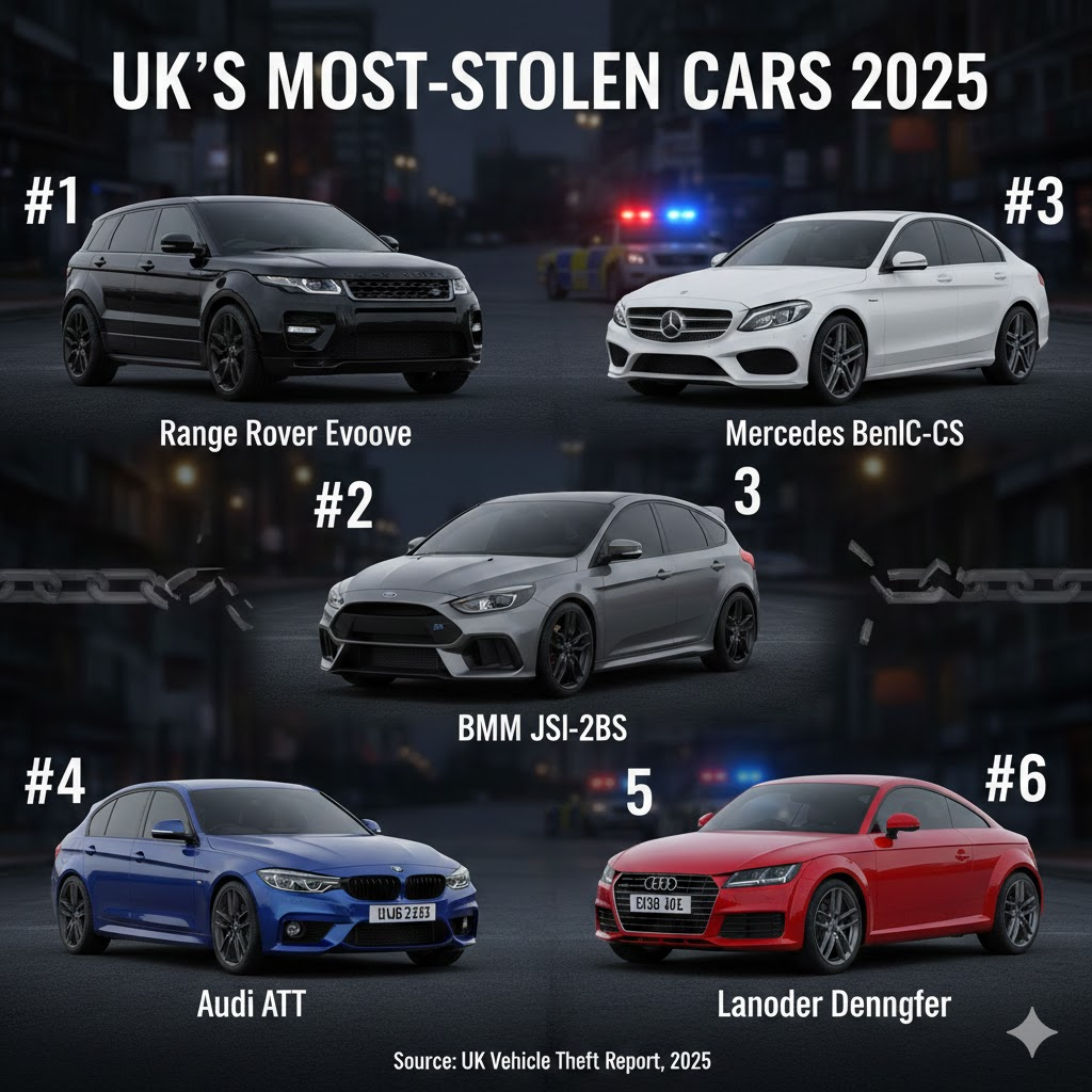 most stolen cars uk 2025