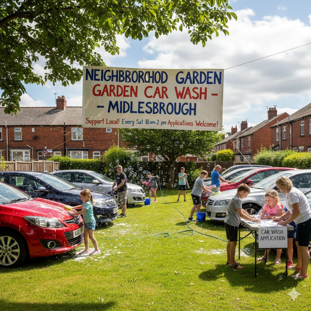 Neighbour garden car wash application middlesbrough