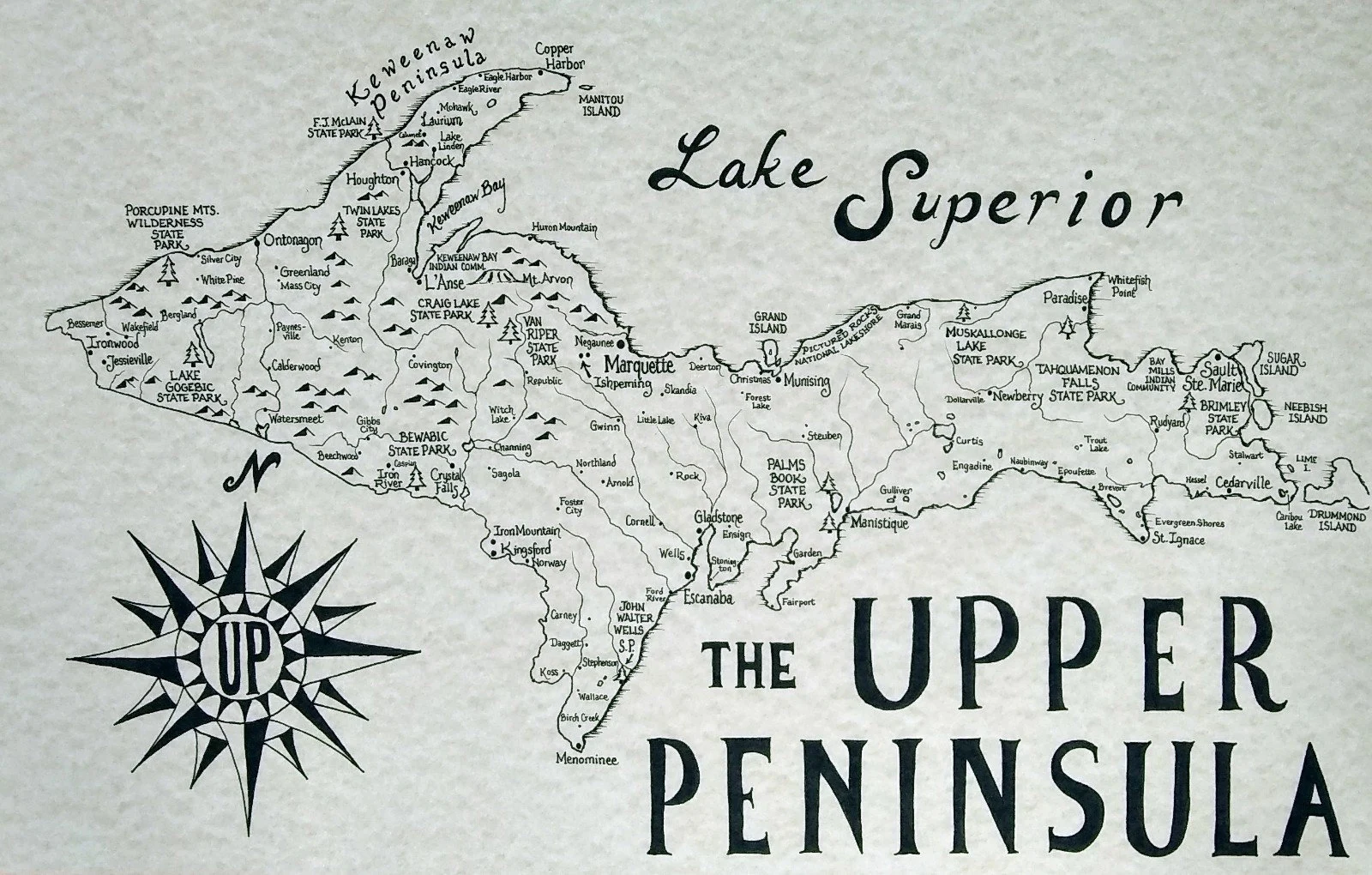 upper peninsula map