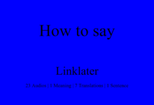 Linklater Meaning